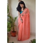 Hand embroidered and handmade chiffon chikankari saree