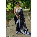 Handwoven Rupa Booti khaddi banarasi chiffon saree