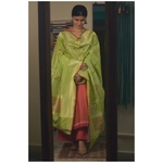 Handllom katan silk meenakari motifs dupatta in resham and jari thread.