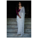 Handembroidered mukaish pure georgette silk saree