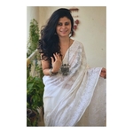 Hand embroidered and handmade kota doria cotton chikankari saree