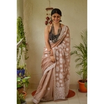 Handembroidered chikankari Kota Doria Saree
