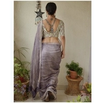 Handwoven jari warp linen saree