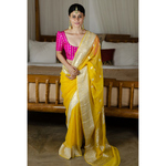 Handwoven Rupa Booti khaddi banarasi chiffon saree