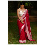Handwoven Rupa Booti khaddi banarasi chiffon saree