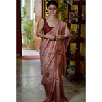 Handwoven and hand embroidered tussar silk saree.