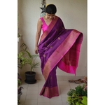 Handwoven Tussar Banarasi saree with kadhwa motif saree with jari border and pallu
