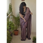 Ajrakh Handblock print tussar silk saree