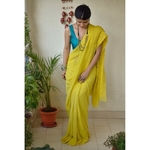 Hand embroidered and handmade chiffon chikankari saree