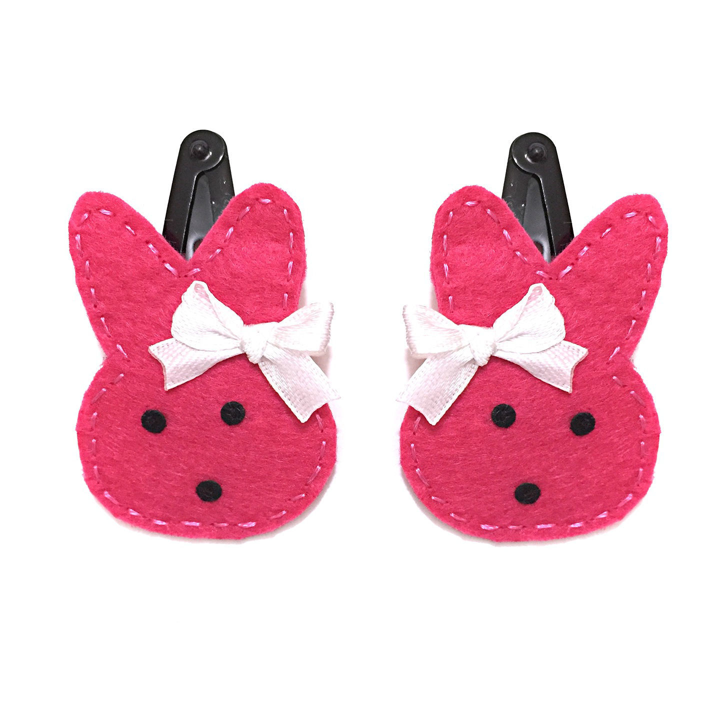 Hair Clip - Pink Kitty Set of 2