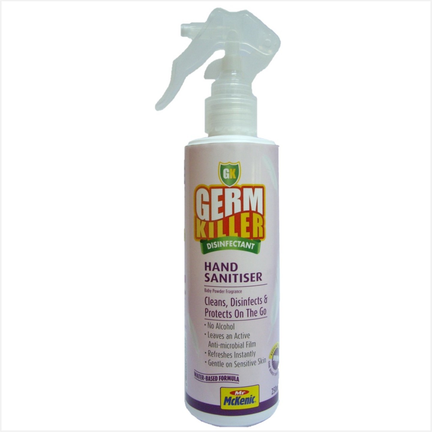 GK Hand Sanitiser Water-BasedBaby Powder Frag. 250ml