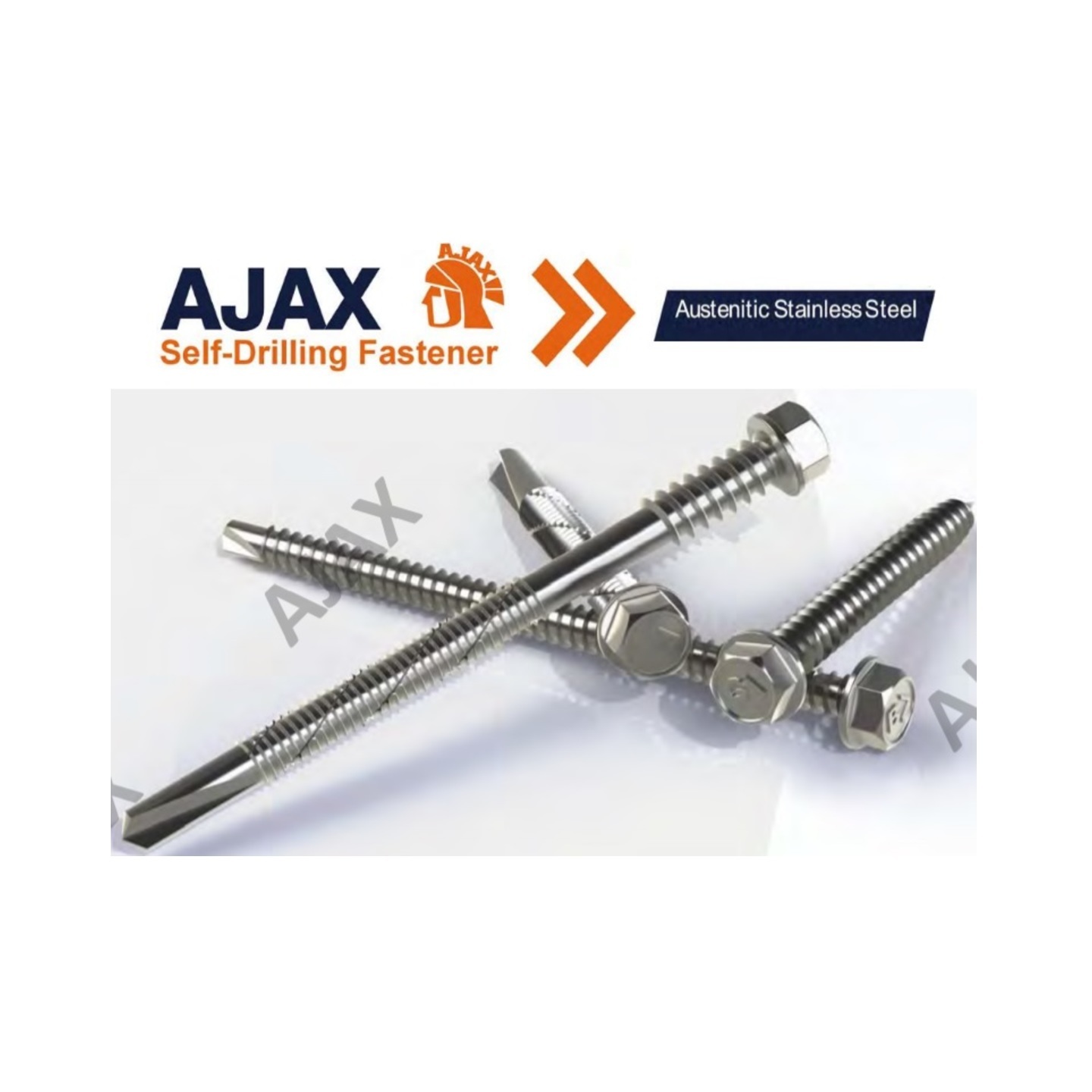 Ajax Bi-Metal Self-Drilling Screw Austenitic Stainless Steel 316 / 304 Series with a unique comformal coating technology