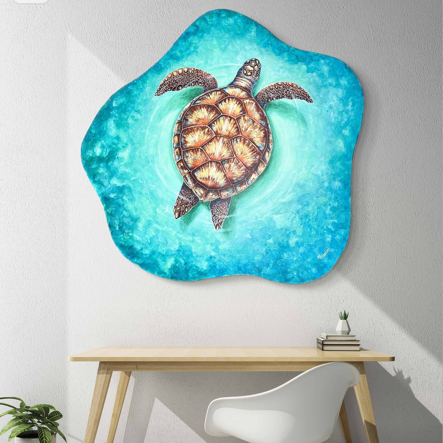 Sea Turtle Contemporary wildlife painting