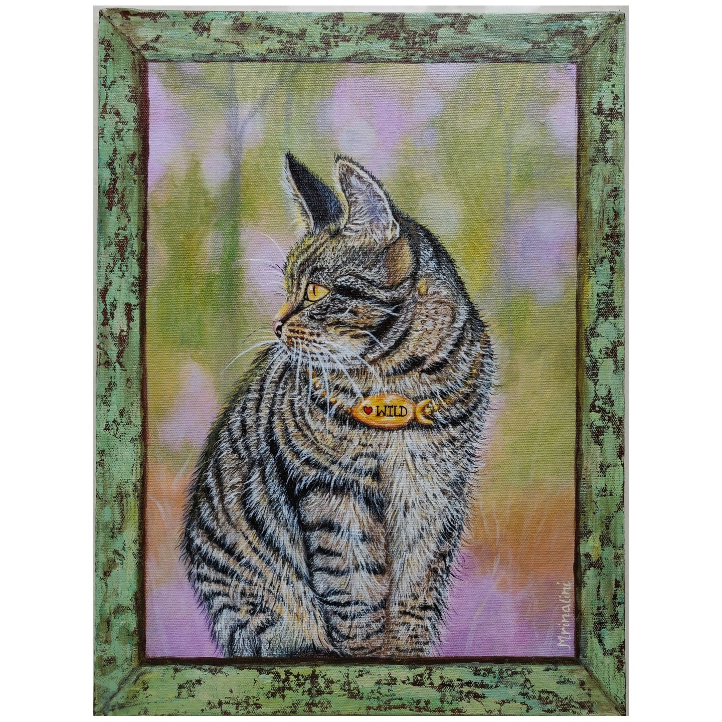 Bengal Cat pet portrait, acrylic painting on canvas for pet lovers