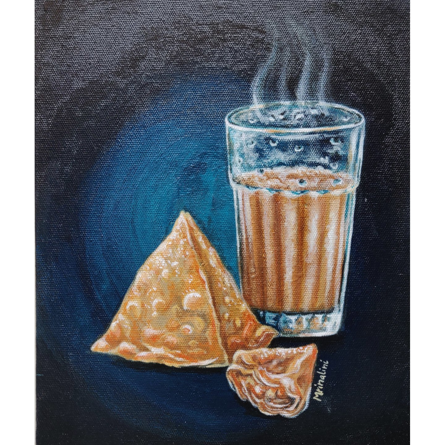 India special samosa chai acrylic painting on canvas