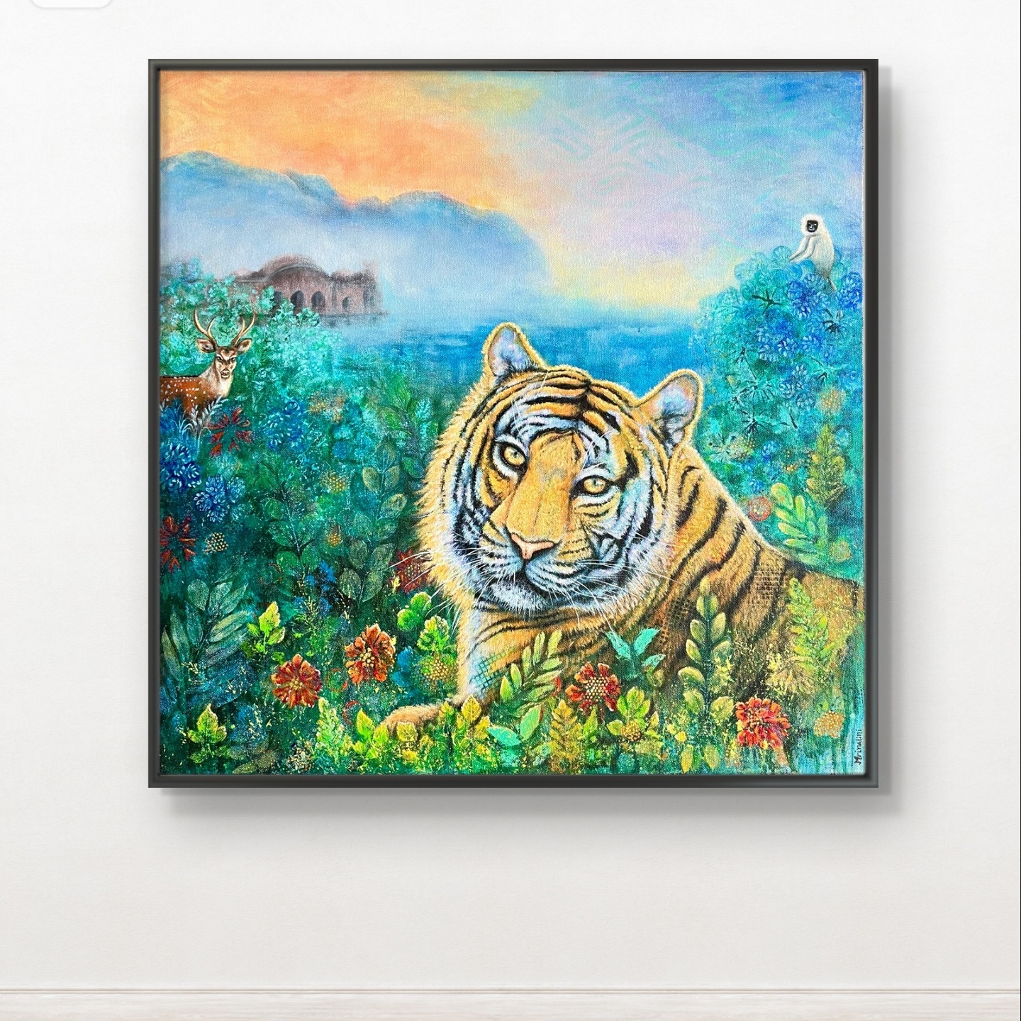 Indian Bengal Tiger Original contemporary wildlife painting on canvas