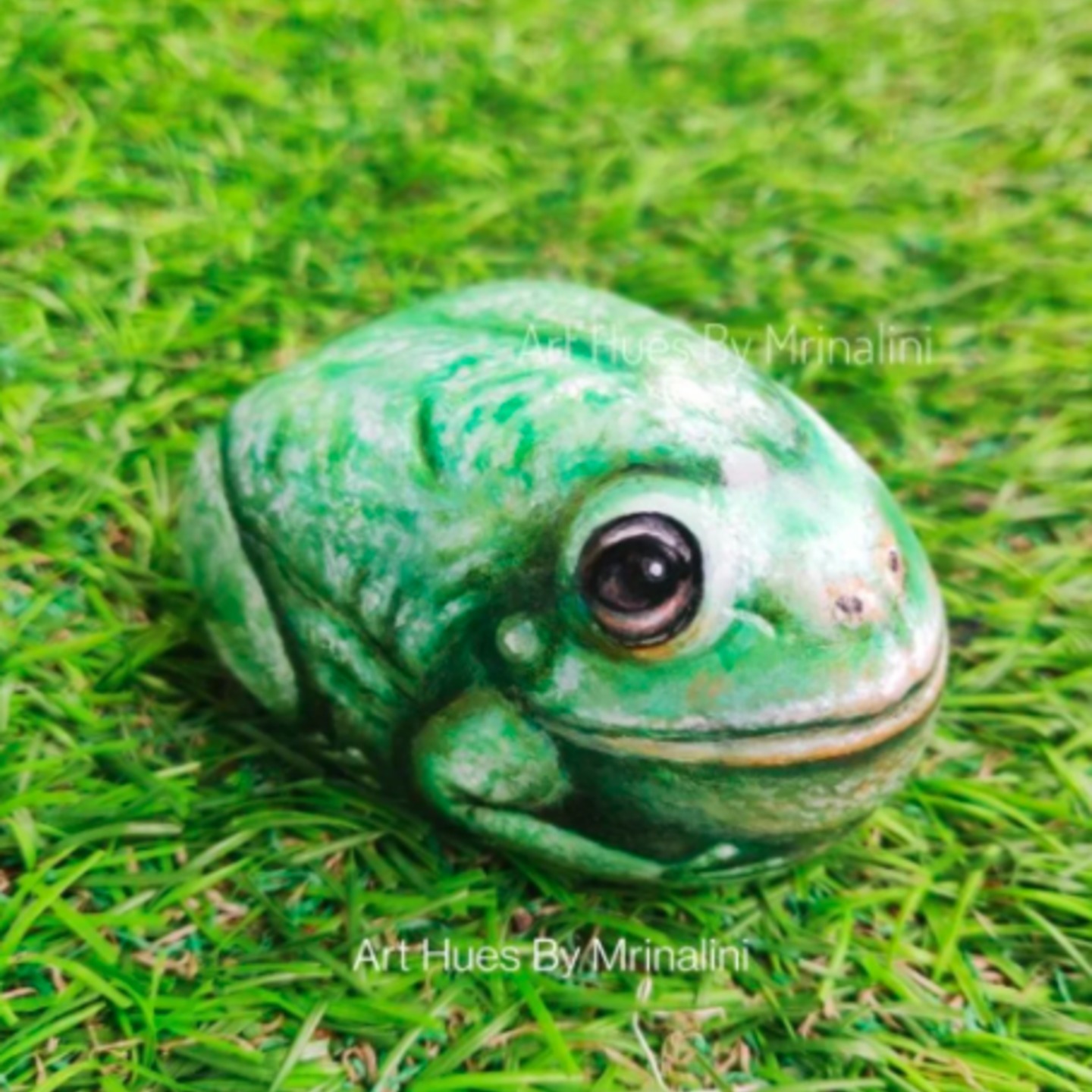 Frog Rock painting paperweight and collectible