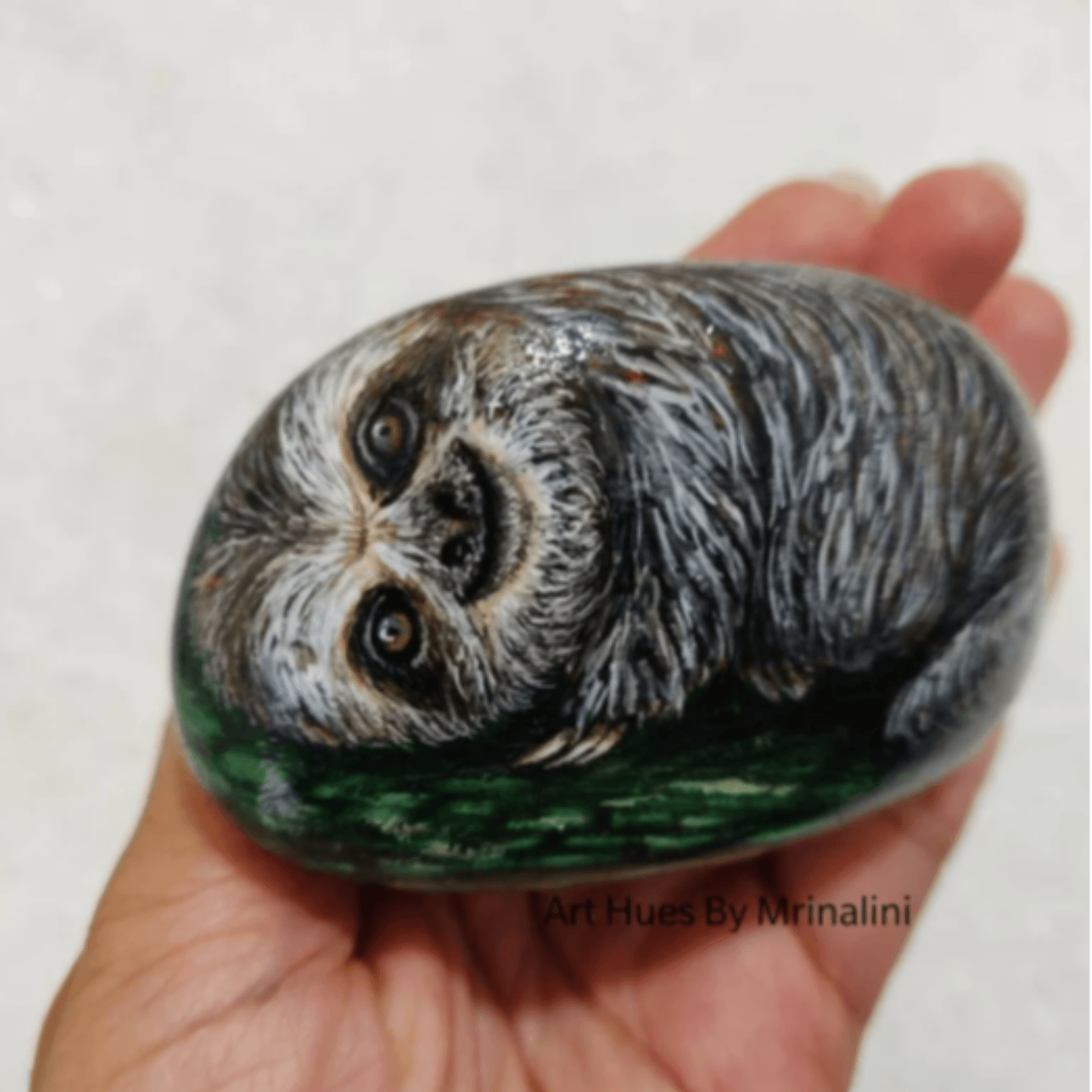 Sloth Rock painting for nature lovers
