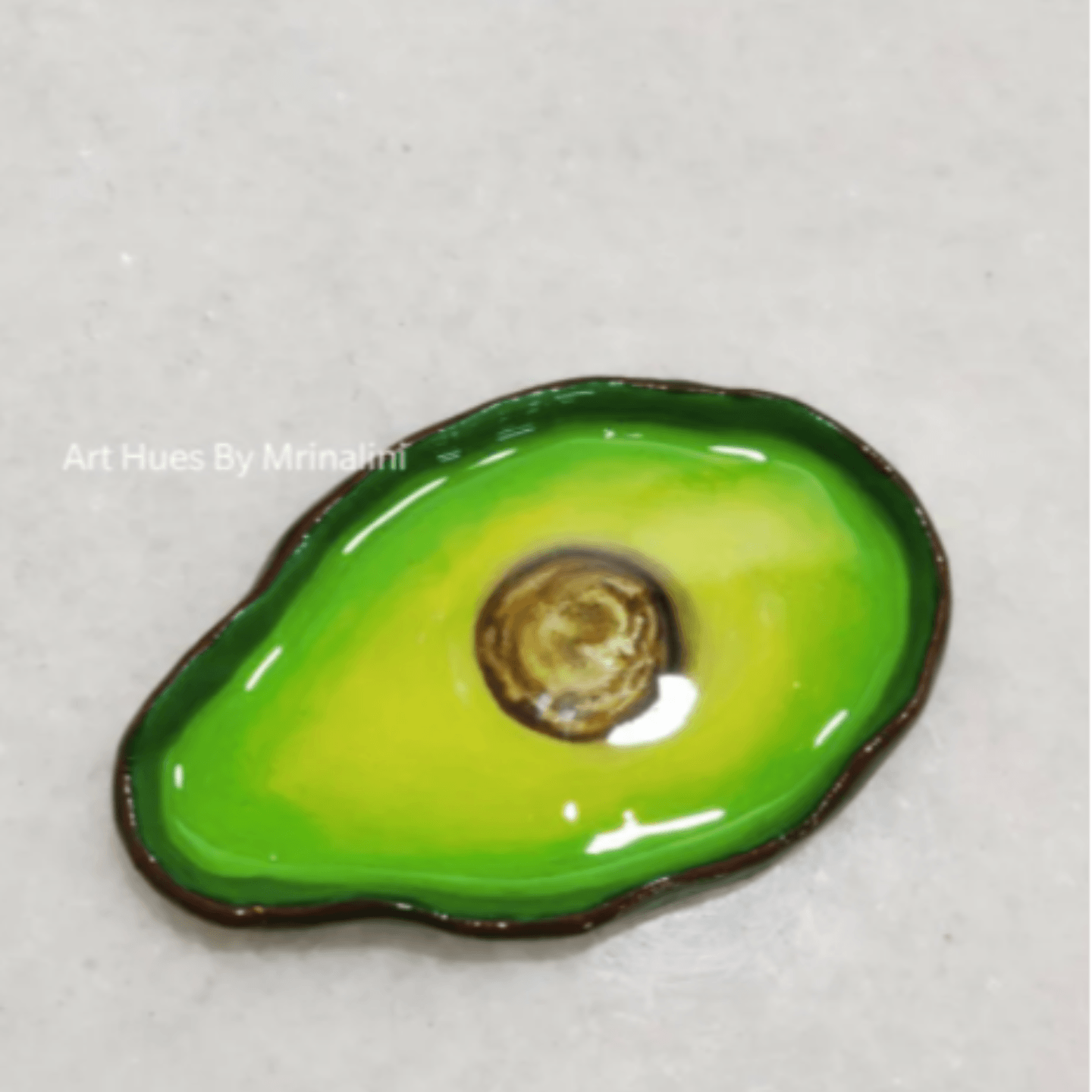 Avocado Handcrafted Resin trinket tray for fruit lovers