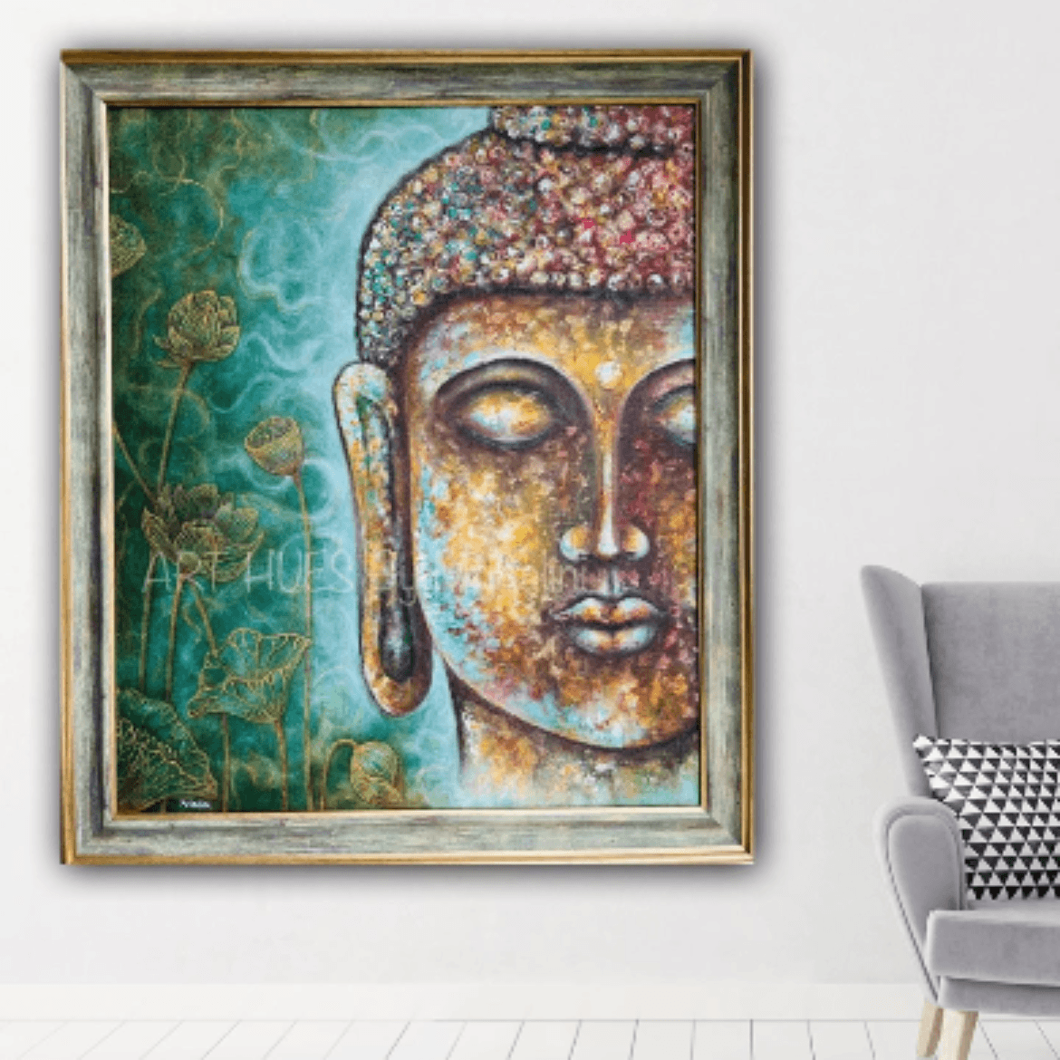 Original Buddha Canvas abstract art for home or office