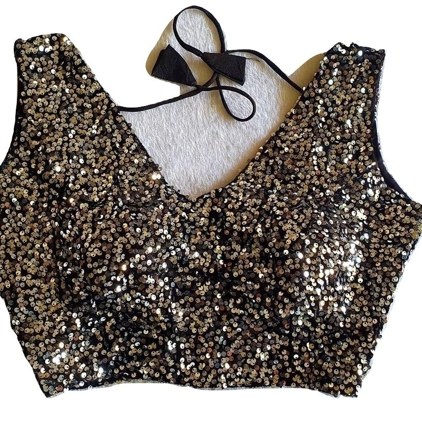 Designer Velvet Sequince Stitched Blouse Size 38 plus 2 inch margine