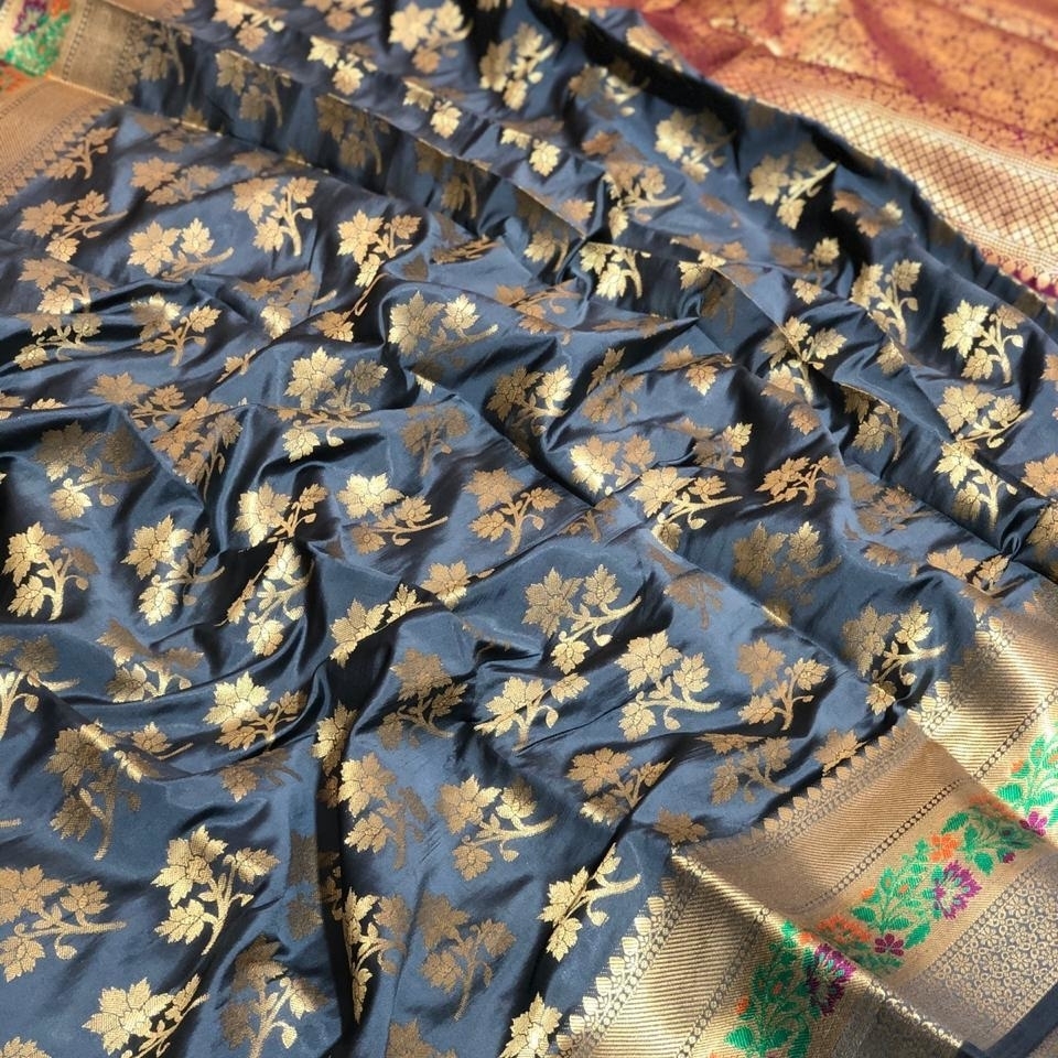 Banarasi Silk Saree with all over traditiona jaal zari work 239g