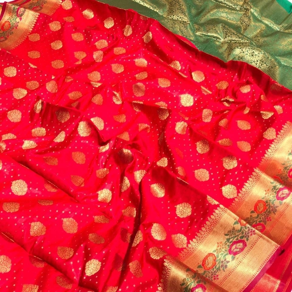 Banarasi Silk Saree with all over traditiona jaal zari work 239d