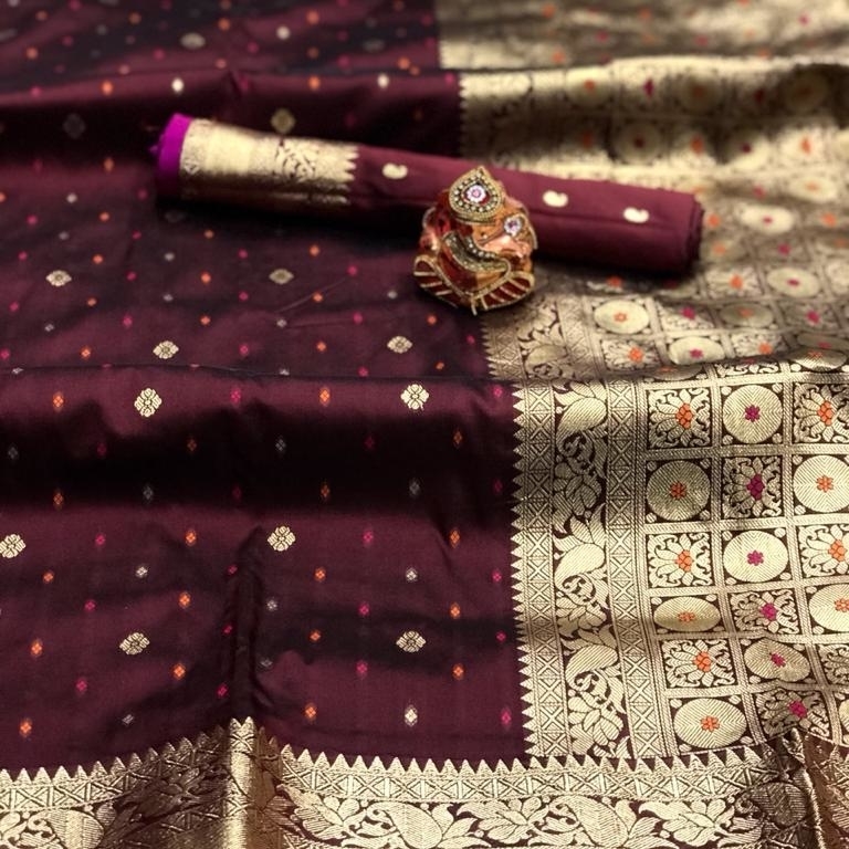 Zari Work Art Silk Saree with butti Self weaving work 222b
