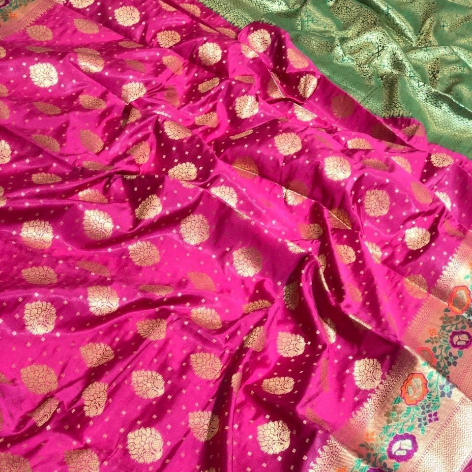 Banarasi Silk Saree with all over traditiona jaal zari work 239c