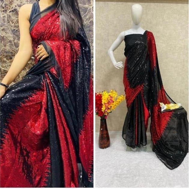 Heavy Sequince Work Shaded Georgette Saree 230d