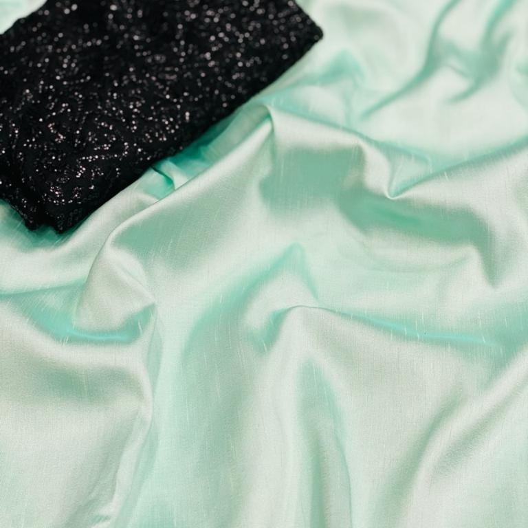 Satin Silky Spring Velvety Color Plain Sarees with Sequinced blouse work 216e