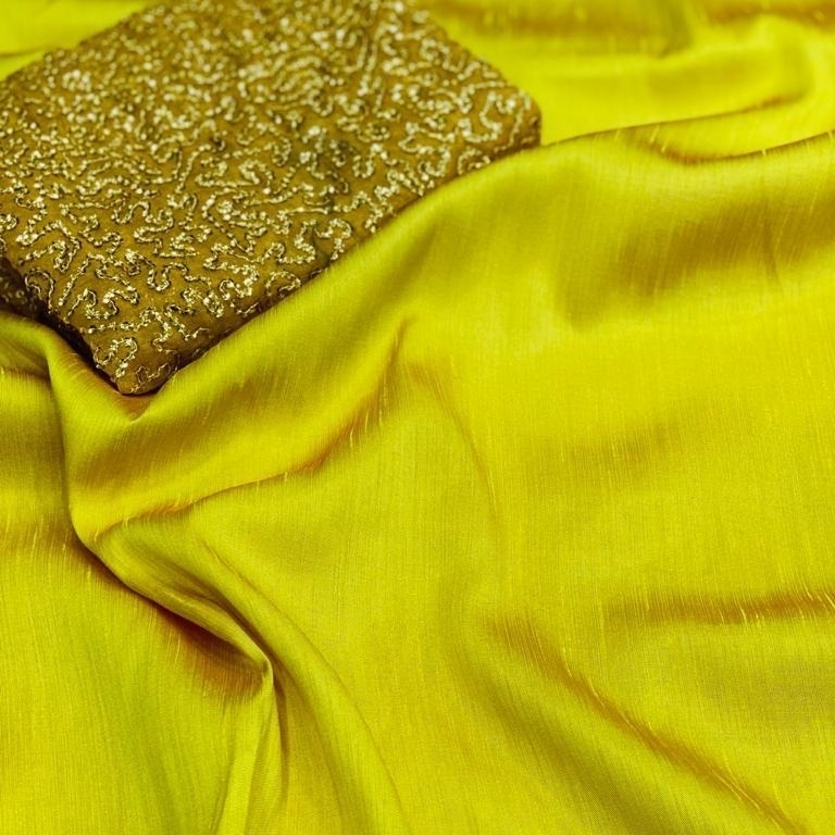 Satin Silky Spring Velvety Color Plain Sarees with Sequinced blouse work 216d