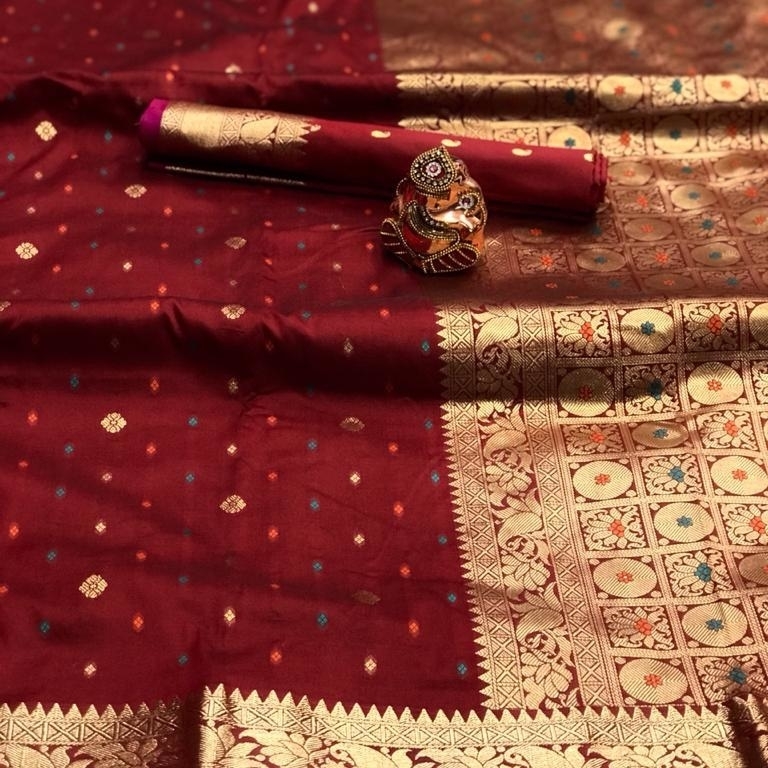 Zari Work Art Silk Saree with butti Self weaving work 222d
