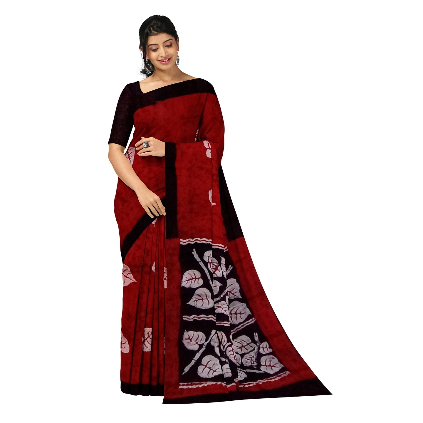 hand woven hand batik pure silk saree and blouse piece with Silk Mark GCM140