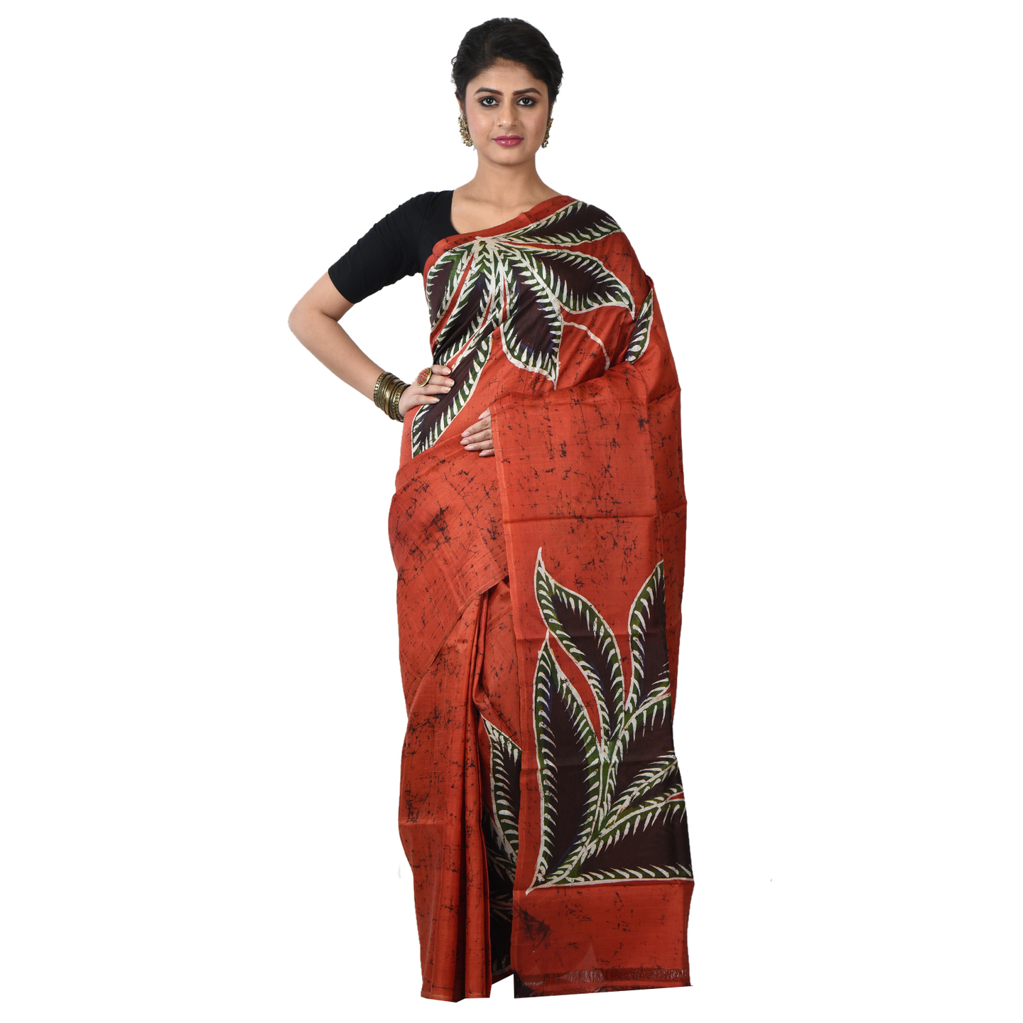 hand woven hand batik pure silk saree and blouse piece with Silk Mark GCD21