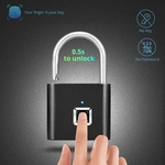 RGMS Fingerprint Padlock Keyless USB Rechargeable Door Lock Luggage Case Bag Lock Anti-Theft Security Keyless Smart Fingerprint Lock Door Locks (Fingerprint)