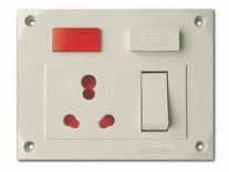 GL632--16A OLIVE 5-in-one Universal Switch
Socket Combined with Indicator  pack of 5