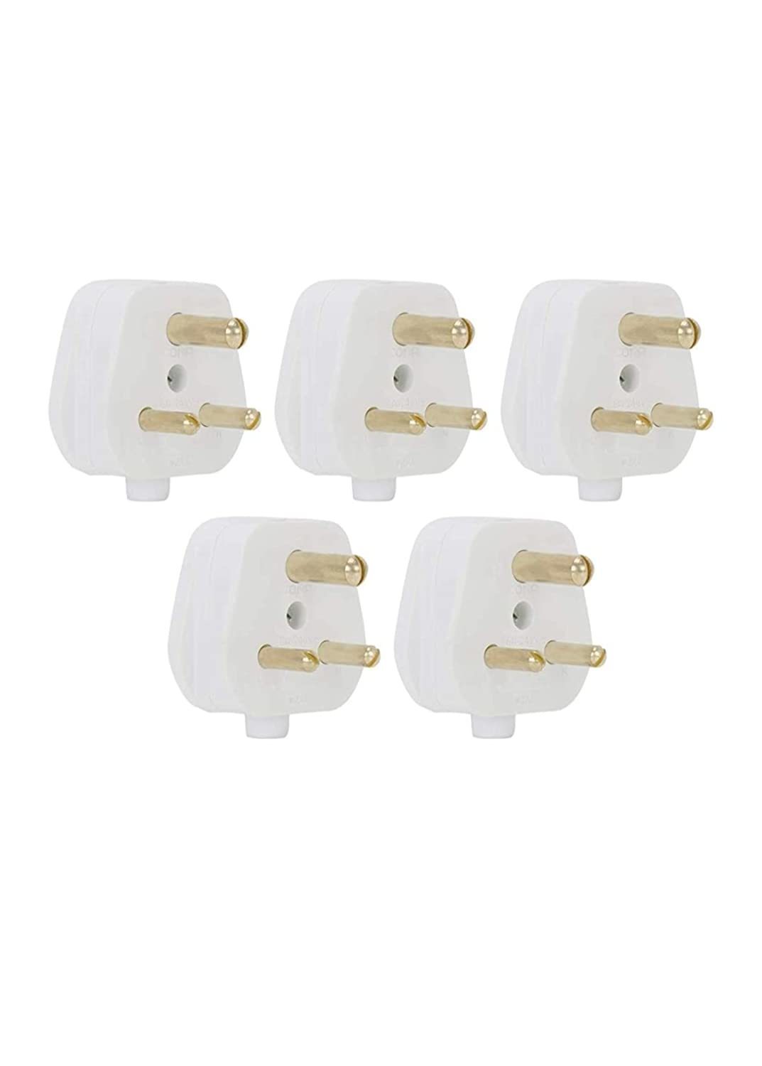 Plug Top 3 PIN 6A 240V, White 3 Pin TopElectrical Top Pack of 5