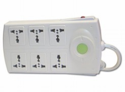 GL656-6 Outlet Spike Adapter With
Switch & Lamp ( surge & spike protection
with international socket outlet )