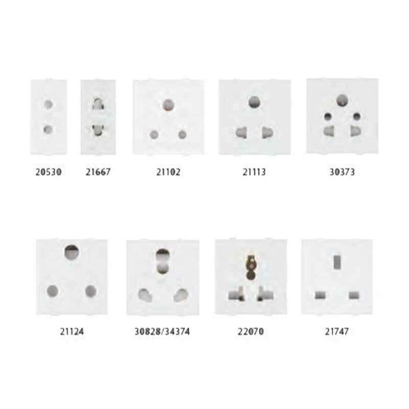 Anchor Roma Classic 6A 3 Pin White Socket, 21102, (Pack of 10)