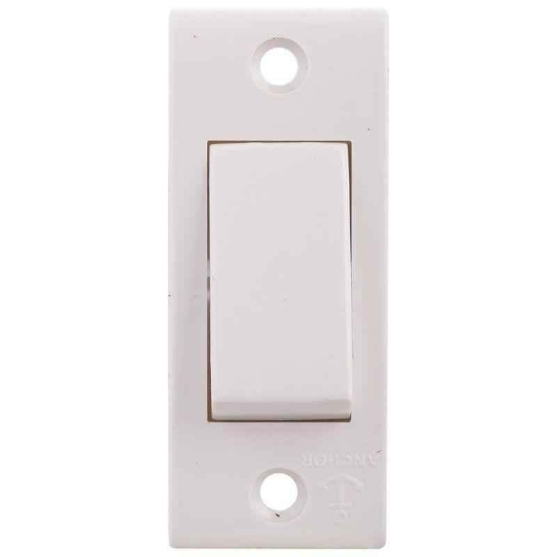 Anchor Penta Cherry 6A 1 way White Switch, 14121 pack of 30