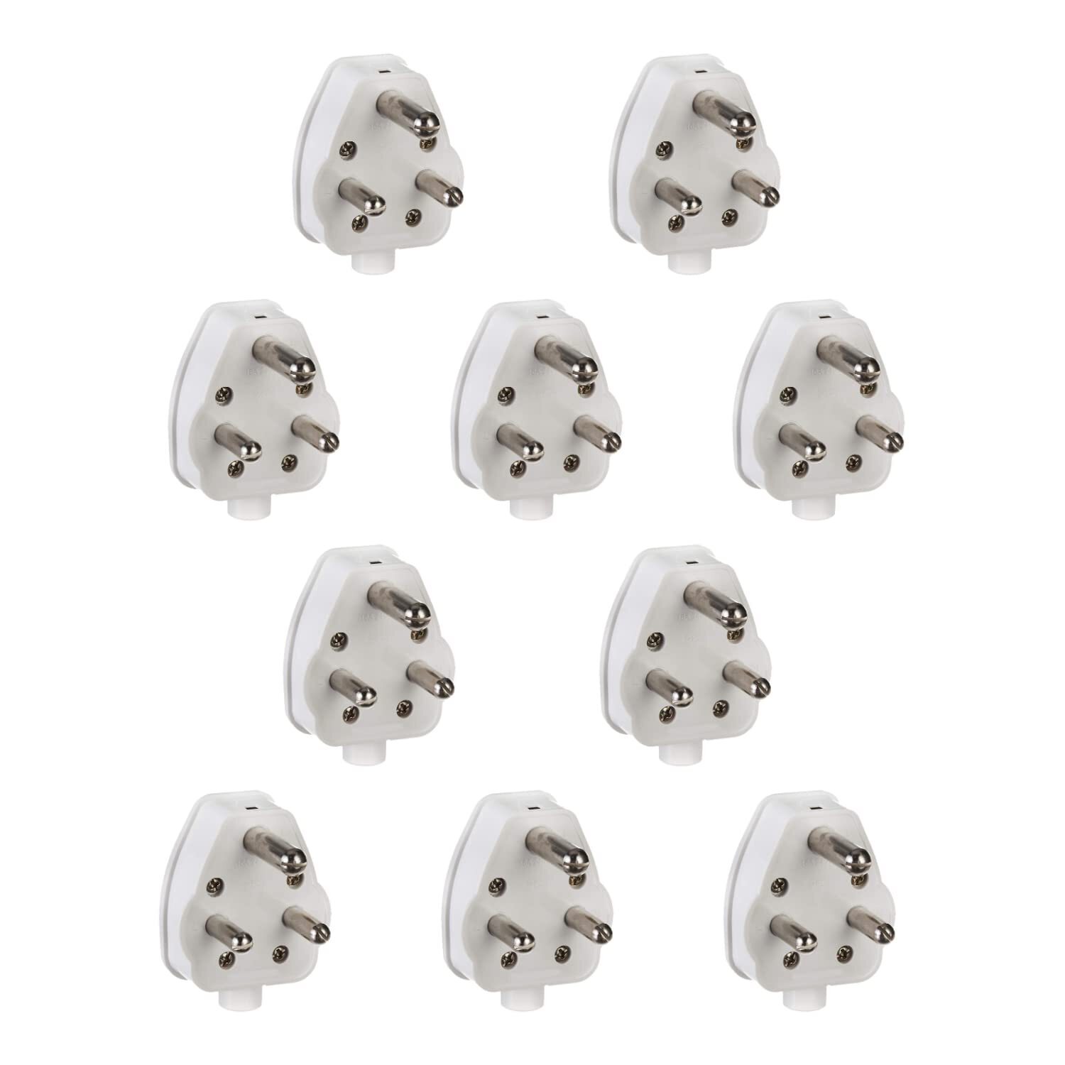 Anchor by Panasonic 16A 3 Pin Plug Top 240V (White, Pack of 10)