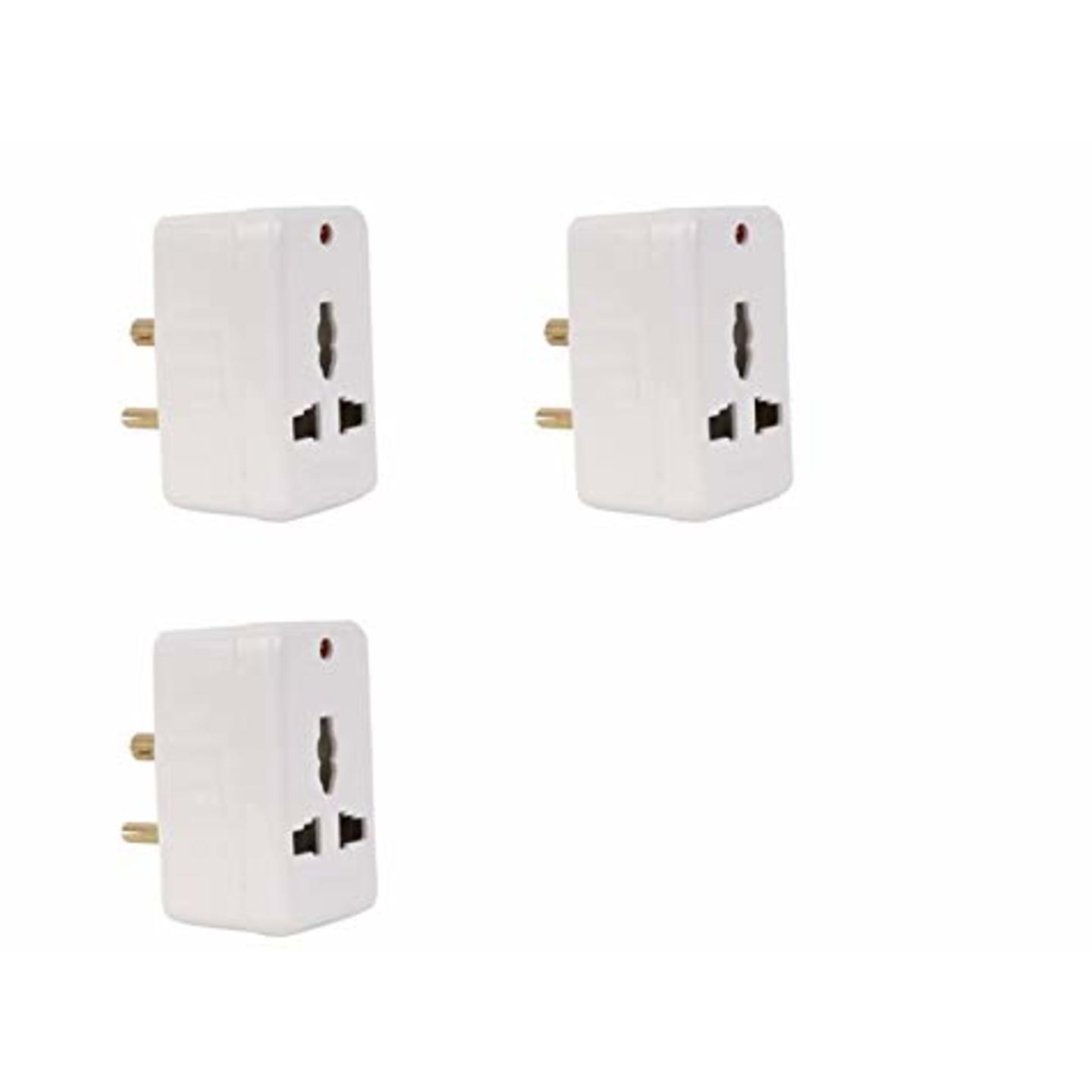 Cona Glossy 2071 3-Pin Multi Plug Adapter with Neon LED Indicator 6A13A 240V, Pack of 3