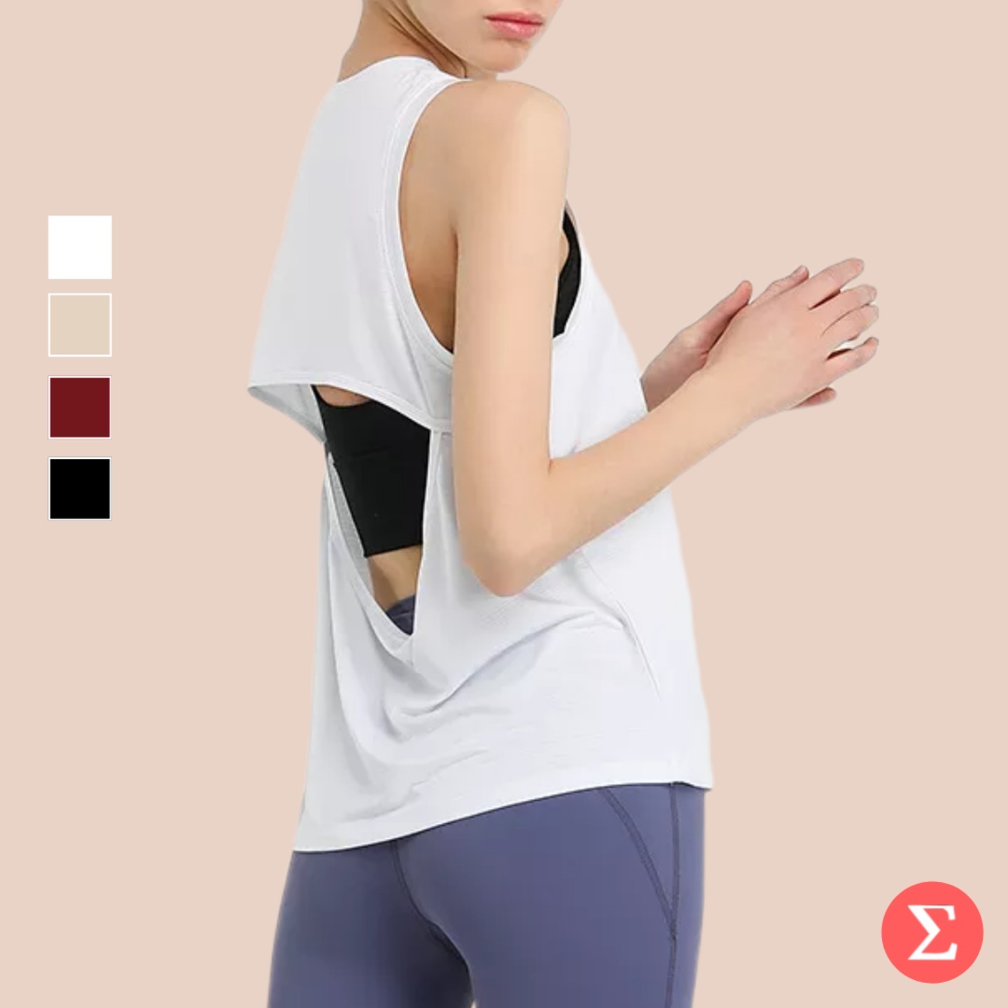 Sleeveless Tank Top with Back Opening
