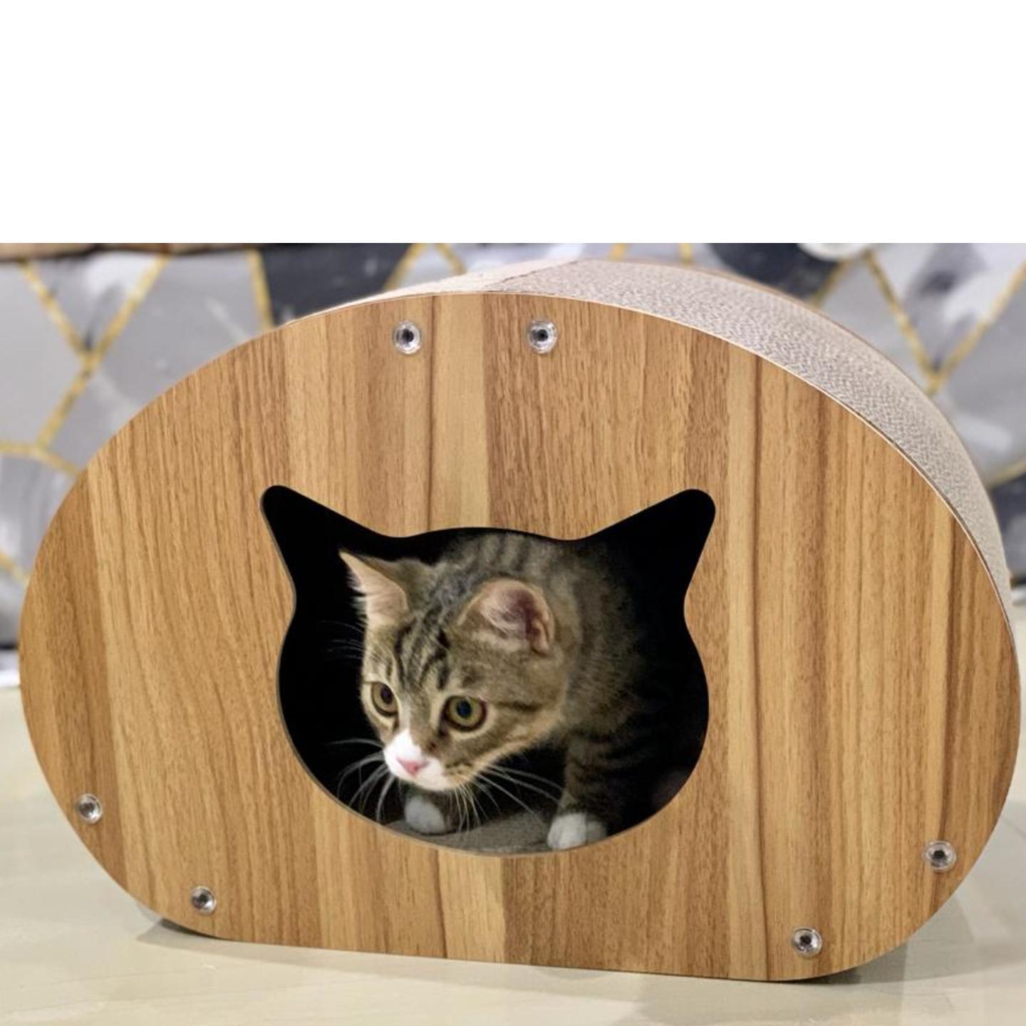 Cat Nest Cum Scratcher with Cat head design