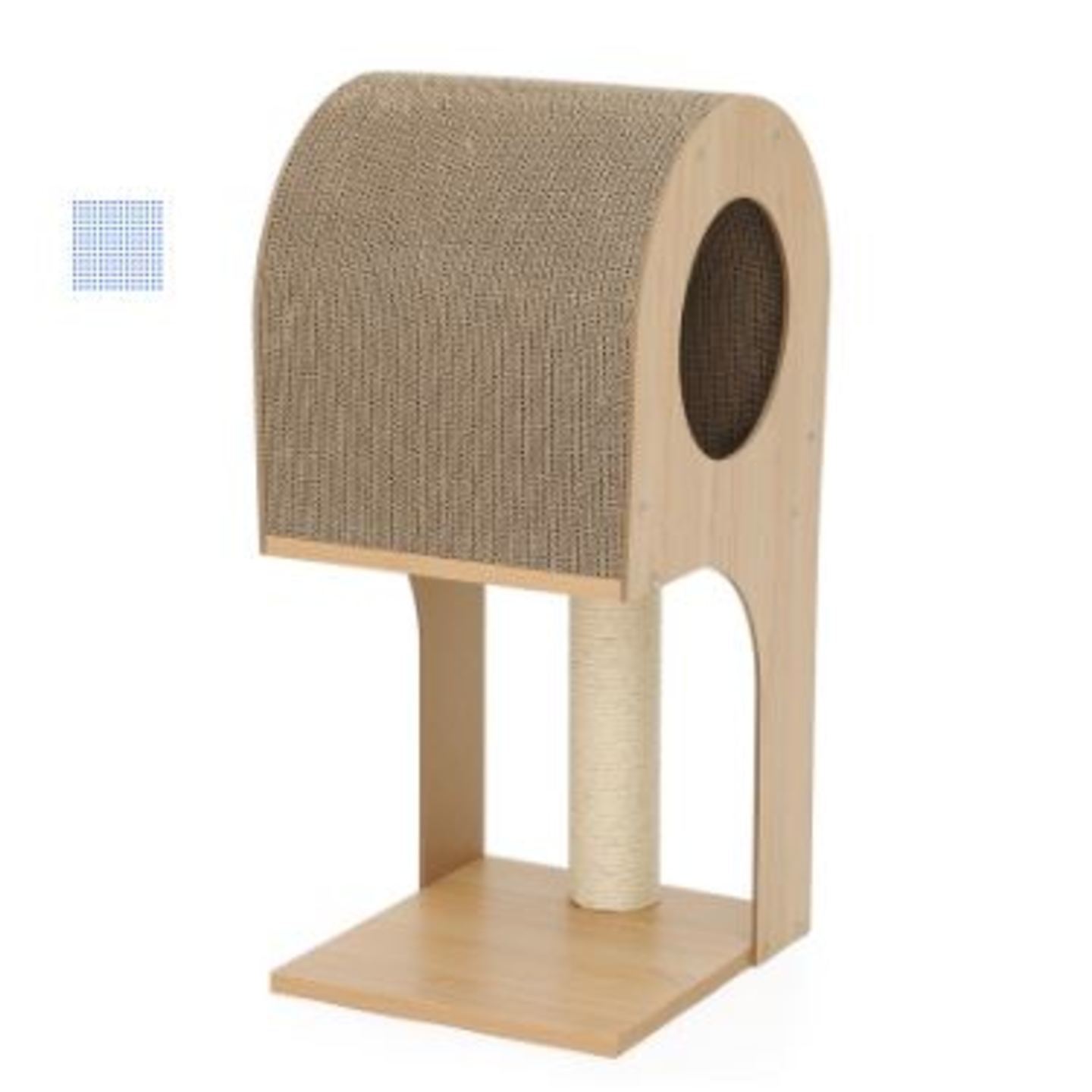 Cat Tower cum Playhouse with Sisal Scratching Pole