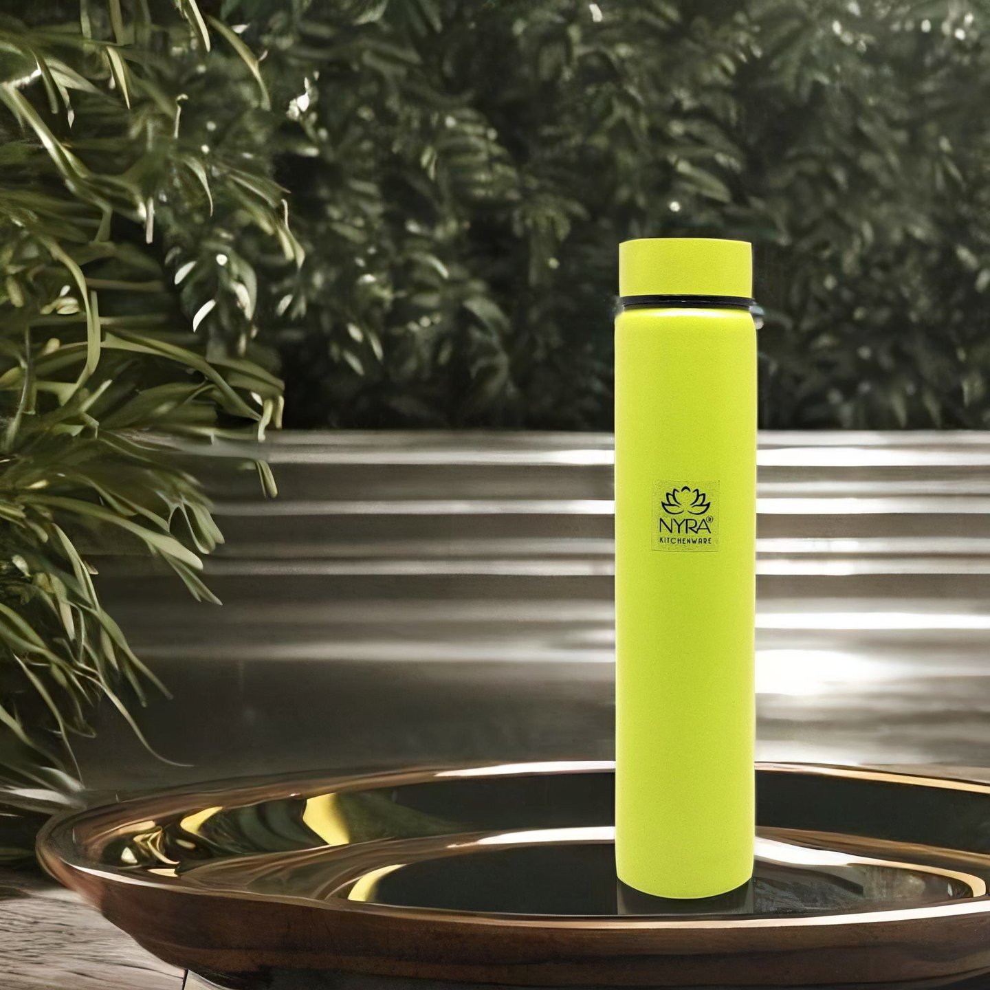 Nyra Stainless Steel Pocket Water Bottle  450 ML Small & Slim Single Walled Water Flask Bottle for Outdoor Office and Indoor use Fridge for Drinking Water  Green