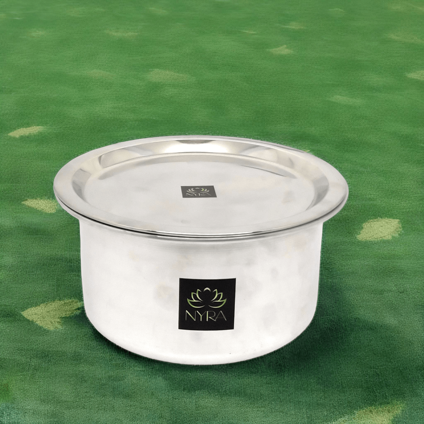Nyra Aluminum Induction Base Bhagona with Stainless-Steel Lid Multi-Purpose Food Grade
