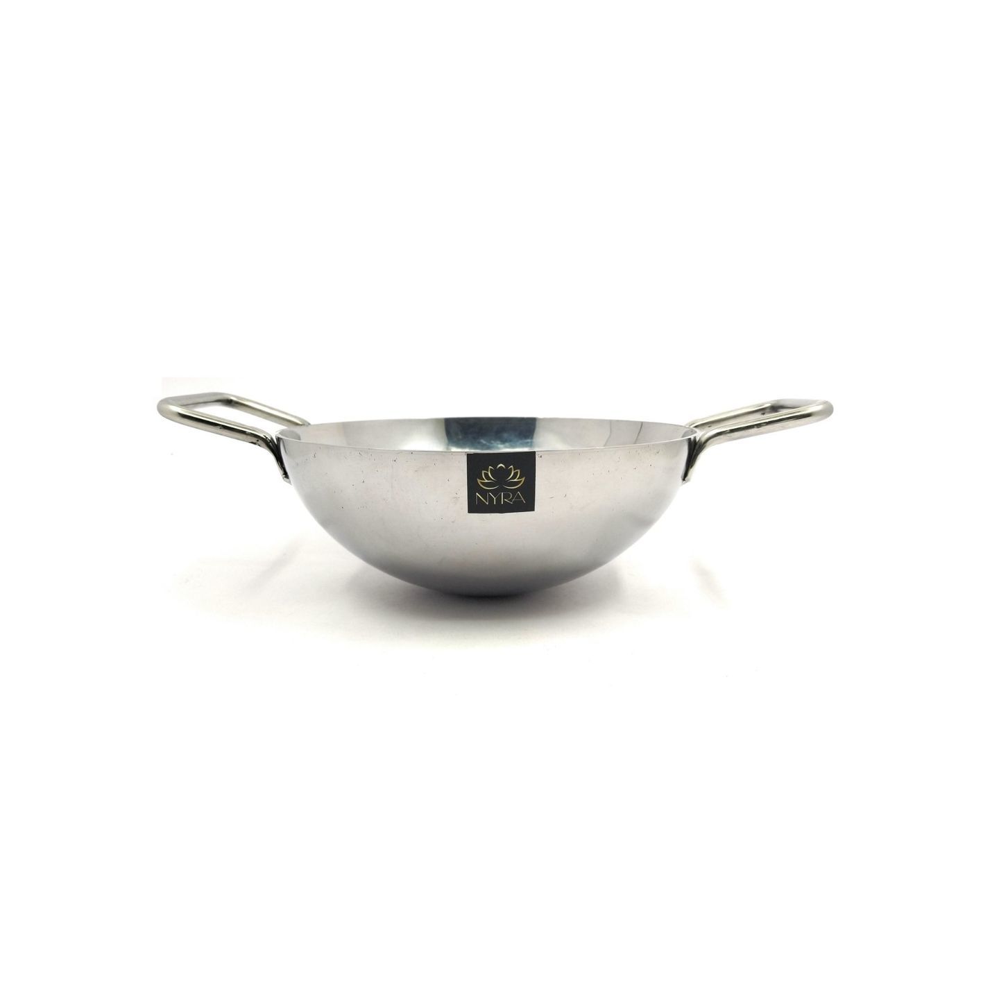 Nyra Stainless Steel Heavy Gauge Glossy Finish with strong riveted handle Kadhai