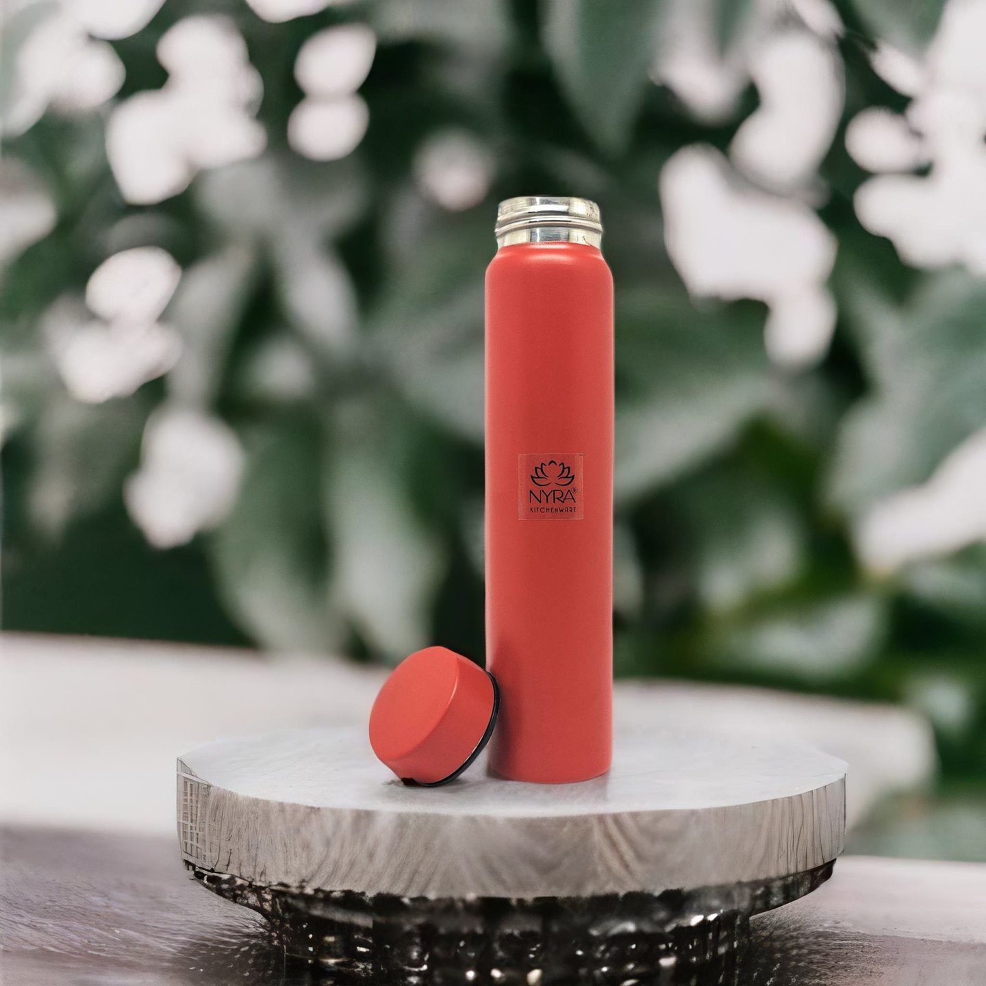 Nyra Stainless Steel Pocket Water Bottle  450 ML Small & Slim Single Walled Water Flask Bottle for Outdoor Office and Indoor use Fridge for Drinking Water  Red